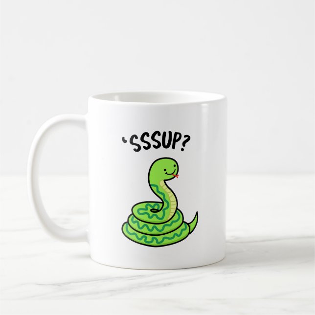 Sssup Funny Hissing Snake Pun  Coffee Mug (Left)