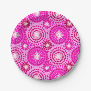 SStarbursts and pinwheels, orchid and magenta Paper Plate