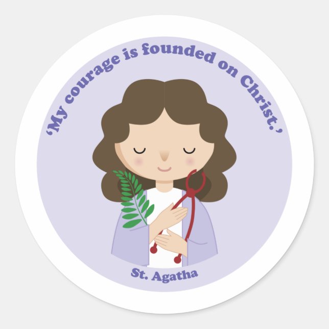 St. Agatha Classic Round Sticker (Front)