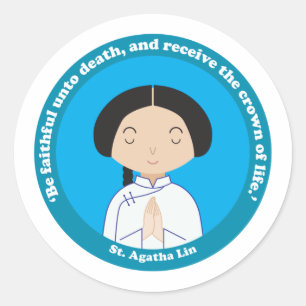St. Agatha Lin Classic Round Sticker