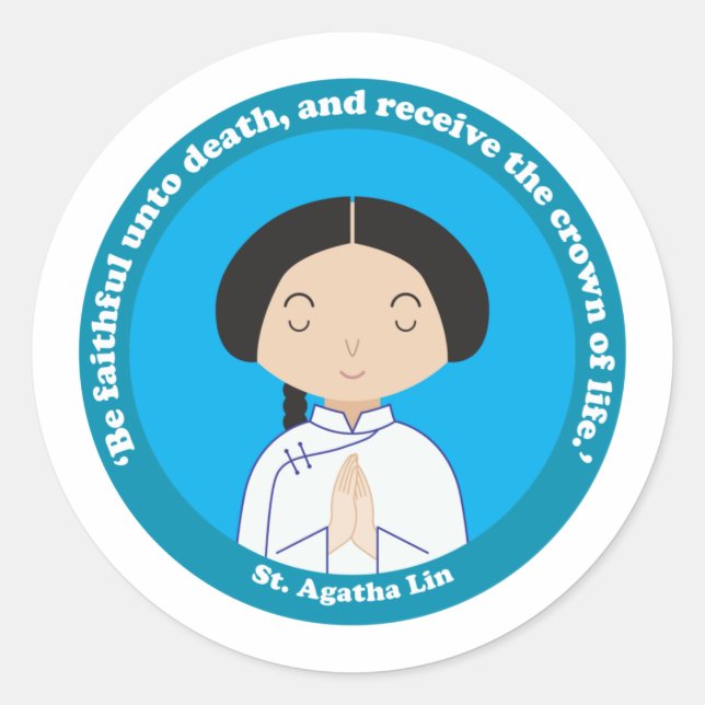 St. Agatha Lin Classic Round Sticker (Front)