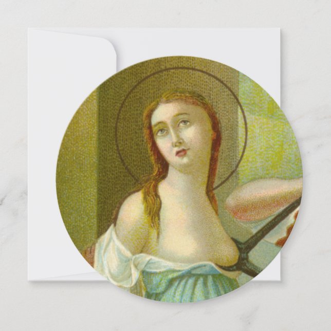 St Agatha (M3) 5.25"x 5.25" Circular Greeting Card (Front)