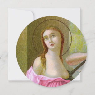 St Agatha (M3) 5.25"x 5.25" Circular Greeting Card