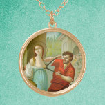 St. Agatha (M 003) Gold Plated Necklace<br><div class="desc">Detail of an antique chromolithograph published between 1895 and 1907 by A. & M. B. of a painting The Martyrdom of St. Agatha, Virgin (Martirio di Sant'Agata) by Filippo Paladini (1590-1614) in the Cathedral of St. Agatha (Cattedrale di Sant'Agata or Duomo di Catania), Catania, Italy (from the designer’s private collection...</div>