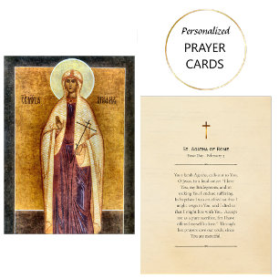 St. Agatha of Rome Orthodox Christian Prayer Card
