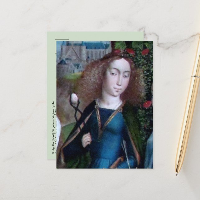 St. Agatha of Sicily (detail; M 070) Postcard (Front/Back In Situ)