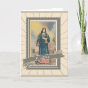 St. Agatha Patron Saint of Bakers Breast Cancer Card