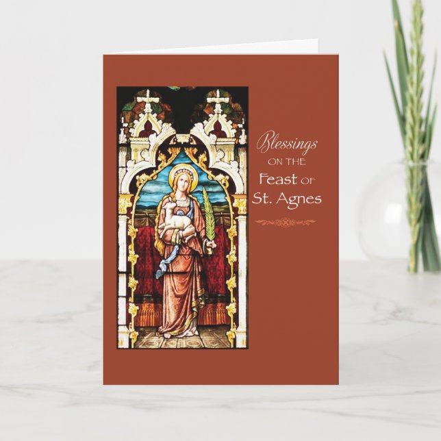 St. Agnes Feast Day Blessings Card (Front)