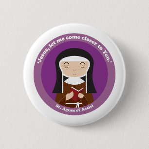 St. Agnes of Assisi 6 Cm Round Badge