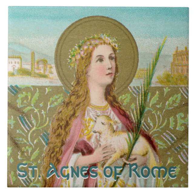 St. Agnes of Rome (BC 01) Ceramic Tile (Front)