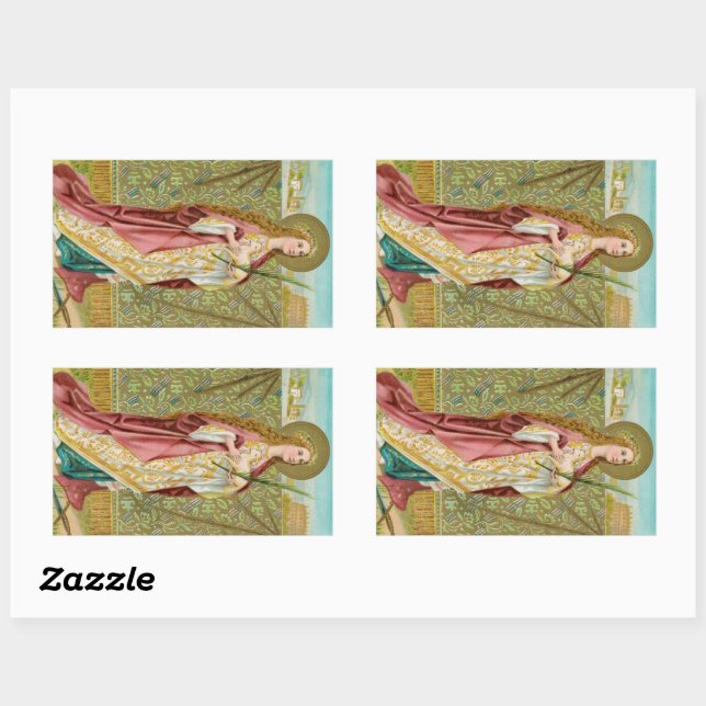 St. Agnes of Rome (BC 01) Rectangular Sticker (Sheet)