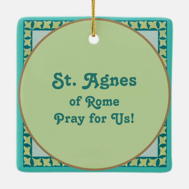St. Agnes of Rome (BK 006) Ceramic Ornament (Back)