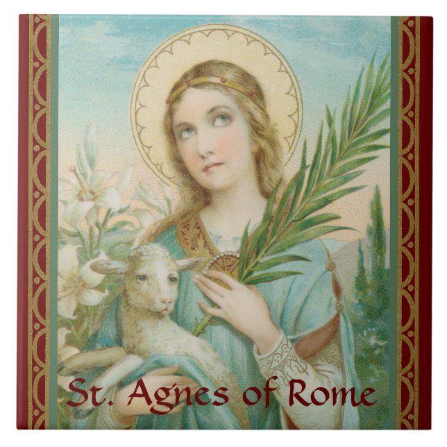St. Agnes of Rome (MH 01) Ceramic Tile (Front)
