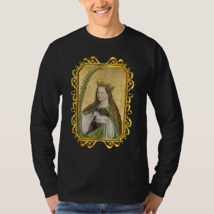 St Agnes of Rome Prayer Card Vintage Catholic Sain T-Shirt