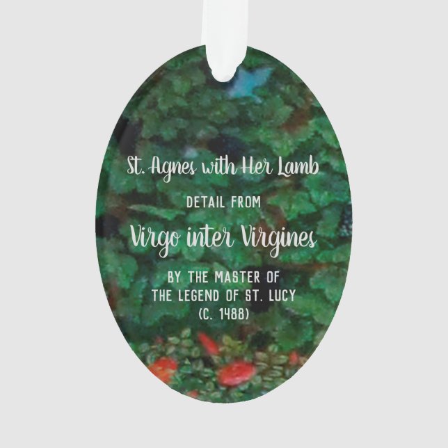 St. Agnes with Her Lamb (detail; M 070) Acrylic Ornament (Back)