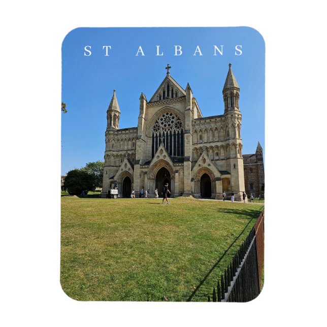 St Albans Cathedral view fridge magnet (Vertical)