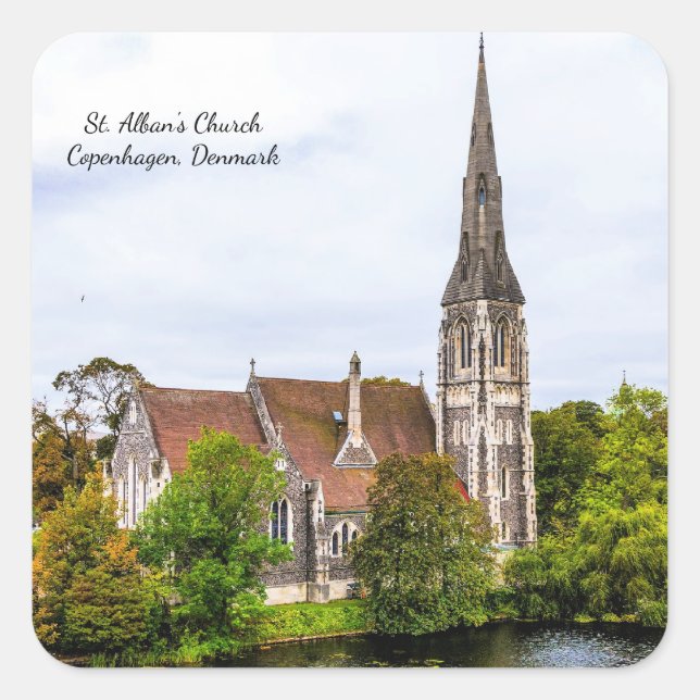 St. Alban's Church, Copenhagen Square Sticker (Front)