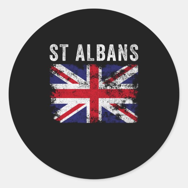 St Albans UK Flag England Souvenir Classic Round Sticker (Front)