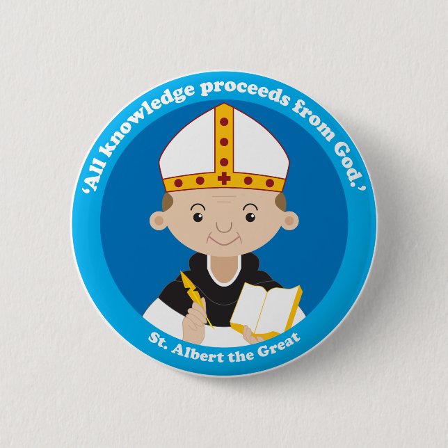 St. Albert the Great 6 Cm Round Badge (Front)