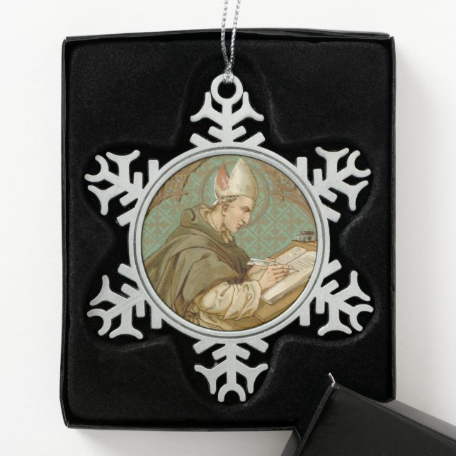 St. Albert the Great (BK 013) Snowflake Pewter Christmas Ornament (Box)