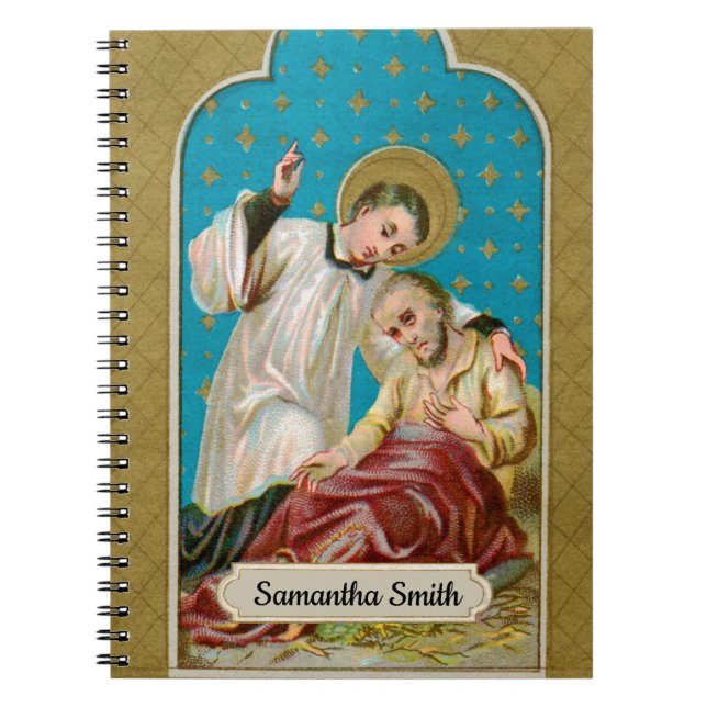 St. Aloysius Gonzaga & Plague Victim (M 006) Notebook (Front)