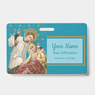 St Aloysius Gonzaga & Plague Victim (Style 2; M06) ID Badge
