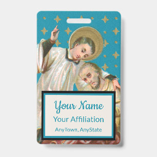 St Aloysius Gonzaga & Plague Victim (Style 2; M06) ID Badge