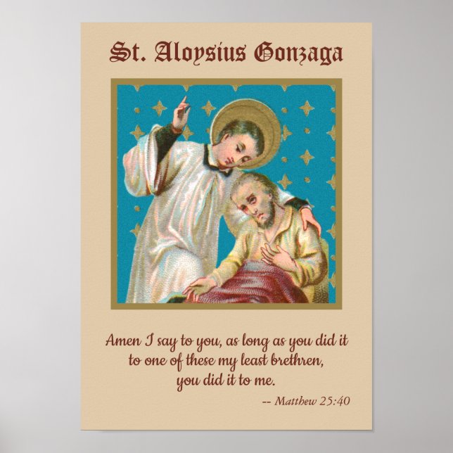 St. Aloysius & Plague Victim (M 006) Poster (Front)
