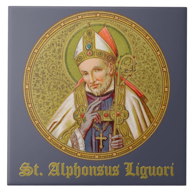 St. Alphonsus Liguori (SNV 02) (Round) Ceramic Tile (Front)