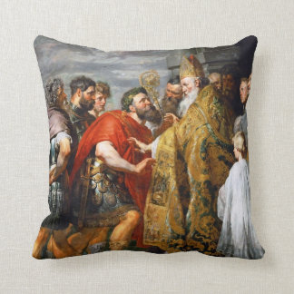St. Ambrose and Emperor Theodosius Paul Rubens Cushion