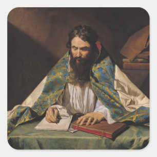 St. Ambrose , c.1633-39 Square Sticker