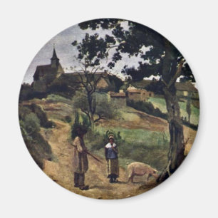 St-Andre-En-Morvan By Corot Jean-Baptiste-Camille Magnet