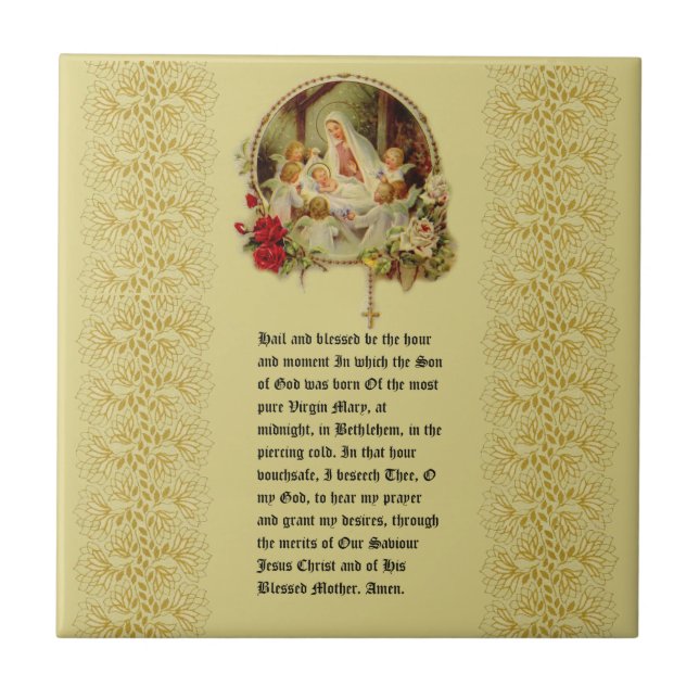 St. Andrew Christmas Advent Prayer Jesus Mary Ceramic Tile (Front)