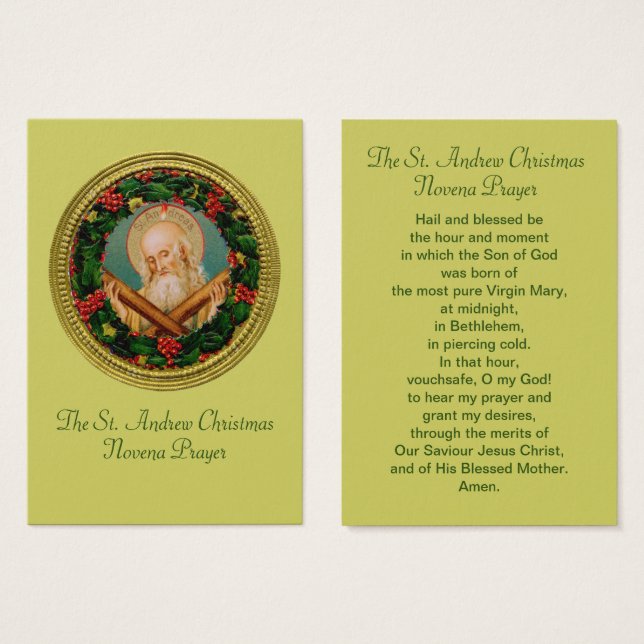 St Andrew Christmas Novena Prayer Card (Front & Back)