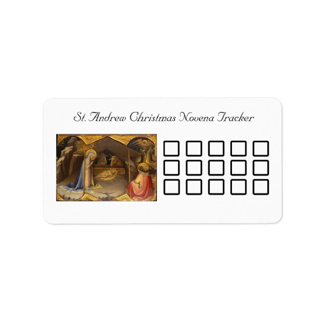 St. Andrew Christmas Novena Tracker Label (Front)
