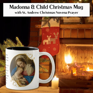 St. Andrew Christmas Novena Virgin Mary Jesus Two-Tone Coffee Mug