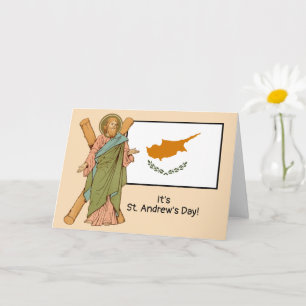 St. Andrew (RLS 01) with Flag of Cyprus Feast Day Card