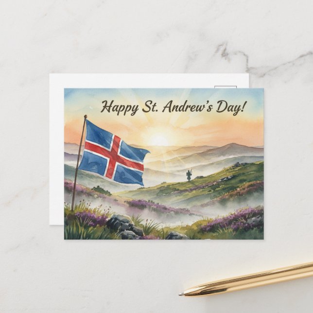 St. Andrew’s Cross flag postcard (Front/Back In Situ)