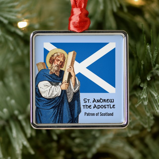 St. Andrew the Apostle and the Flag of Scotland Metal Ornament (Tree)