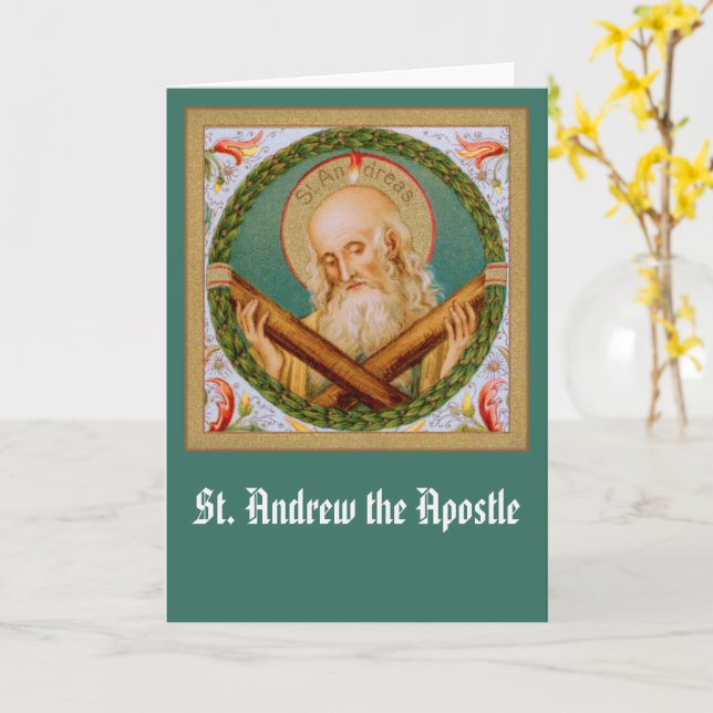 St. Andrew the Apostle (JMAS 02) Blank Greeting Card (Yellow Flower)