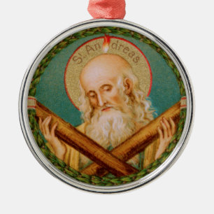 St. Andrew the Apostle (JMAS 02) Round Metal Ornament