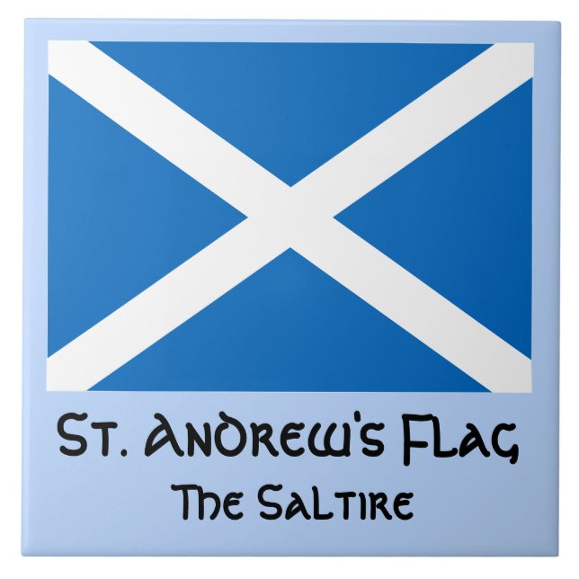 St. Andrew's Flag, Saltire, or Flag of Scotland Ceramic Tile (Front)