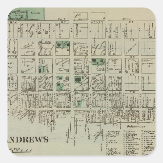 St Andrews NB Square Sticker (Front)