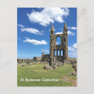 St Andrews Scotland Cathedral Ruins Towers in Sun Postcard