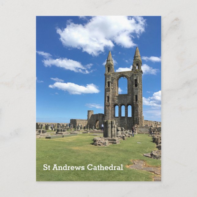 St Andrews Scotland Cathedral Ruins Towers in Sun Postcard (Front)