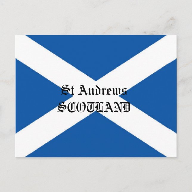 St Andrews Scotland flag postcard (Front)