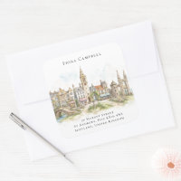 St Andrews Watercolor Return Address Label