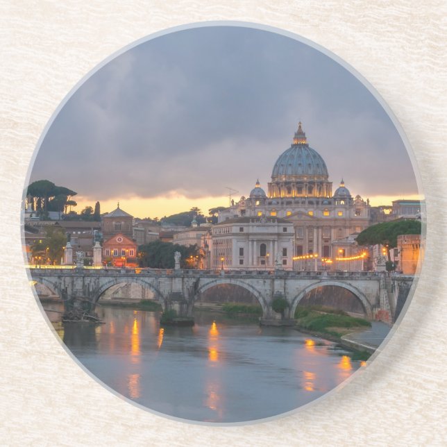St. Angelo Bridge, St. Peter's Basilica, Rome Coaster (Front)