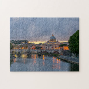 St. Angelo Bridge, St. Peter's Basilica, Rome Jigsaw Puzzle