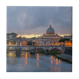 St. Angelo Bridge, St. Peter's Basilica, Rome Tile
